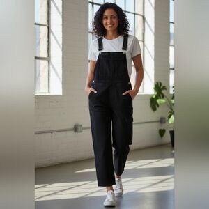 Women's Black Denim Overalls